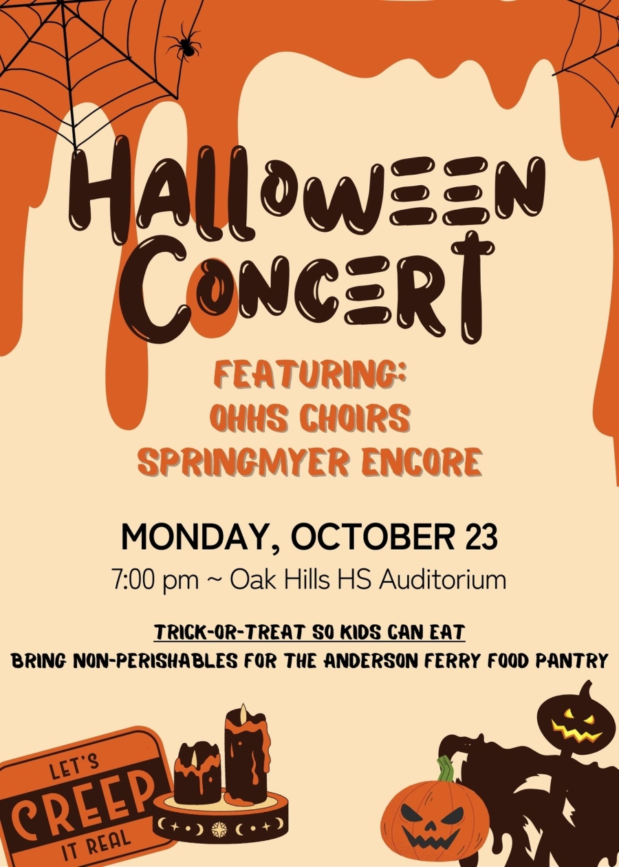 flyer for Halloween concert at OHHS